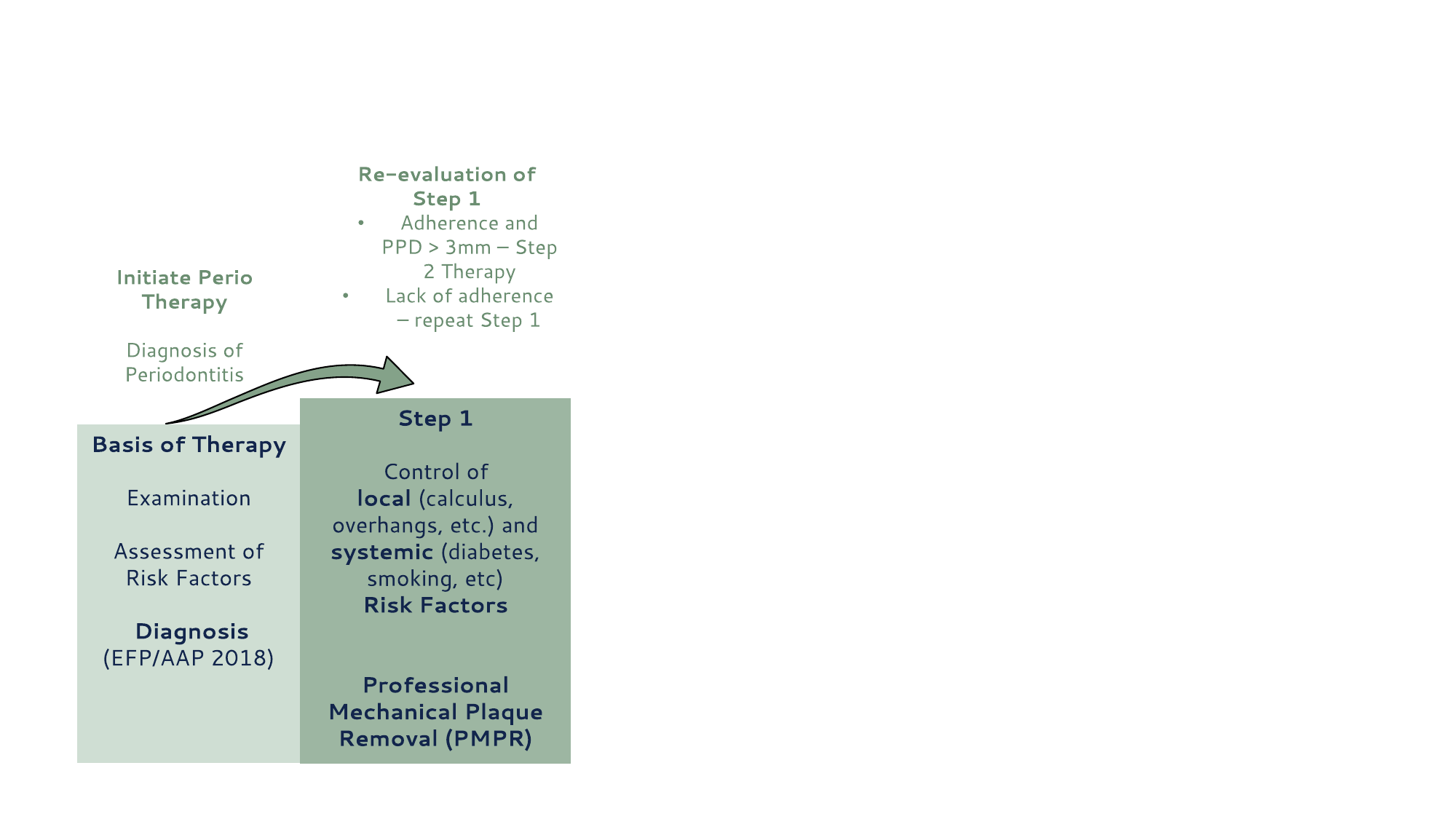 EFP S3 staircase — Step 1 highlighted